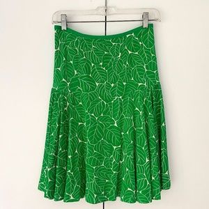 Diane von Furstenberg Carina Skirt, Green Leaf Print, Size 2